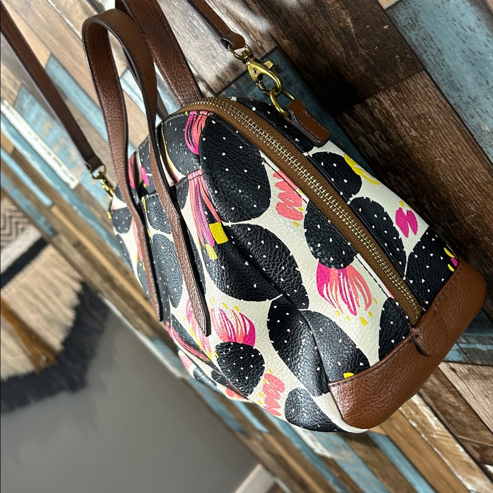 Fossil floral cactus Brown Fabric Interior crossbody bag - Picture 3 of 16